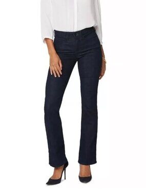 NYDJ Barbara Boot Cut Stretch Black Denim Jeans Womens Size 2P